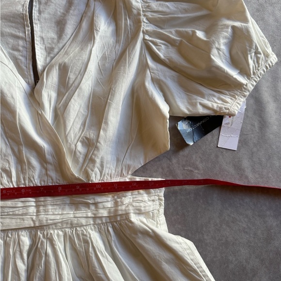 French Connection White Wrap Pleated Mini Dress - Picture 7 of 11